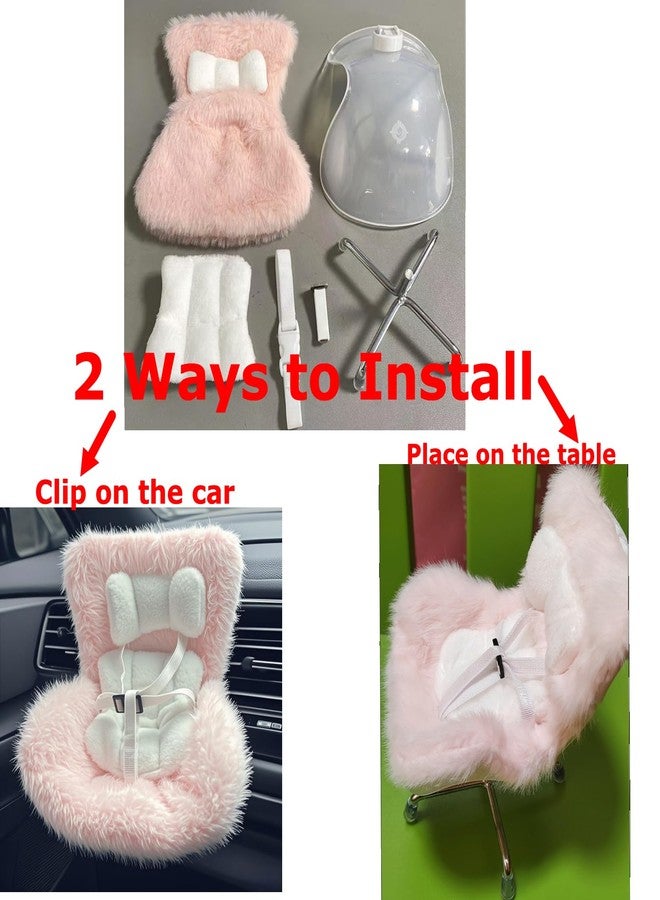 Tomcrazy Accessories for 10-30cm Dolls, Car Seat for 17cm (6.7 inch) 15cm Doll (NO Doll) with Clip onto Car Air Vent, Includes Chair Seat Leg for Desktop Display (White) - Image 3